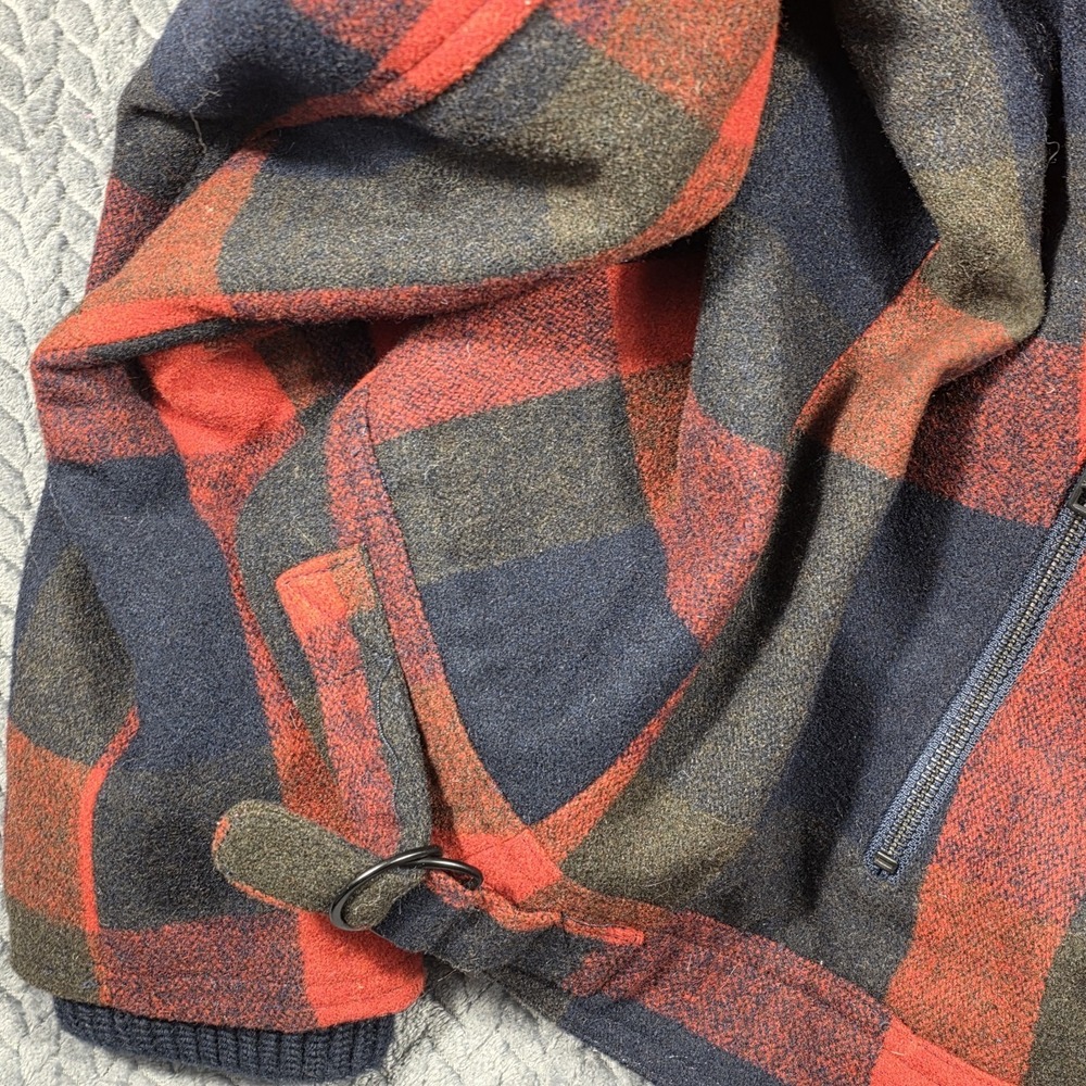Harley-Davidson Women's Wool Hooded Jacket 2XL Plaid Red Black Double Zip - Picture 15 of 16